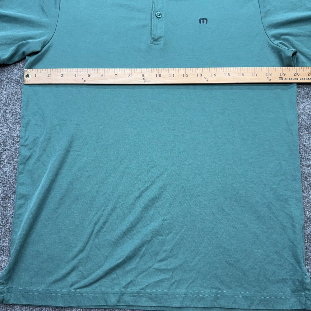TravisMathew Mens Medium Green Short Sleeve Performance Golf Polo Shirt - Picture 5 of 8
